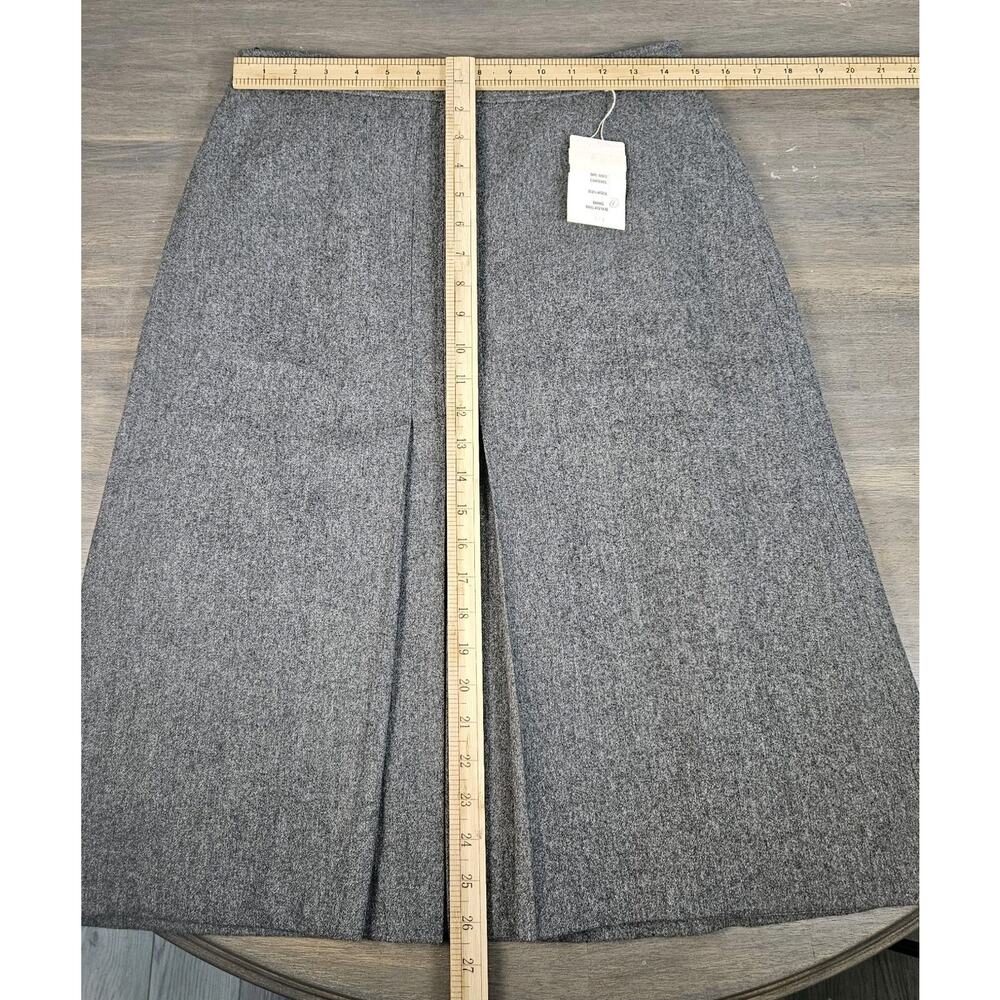 Larry Levine Wool A-Line Skirt Center Pleat Size 13 Vintage Heather Gray - Picture 4 of 5